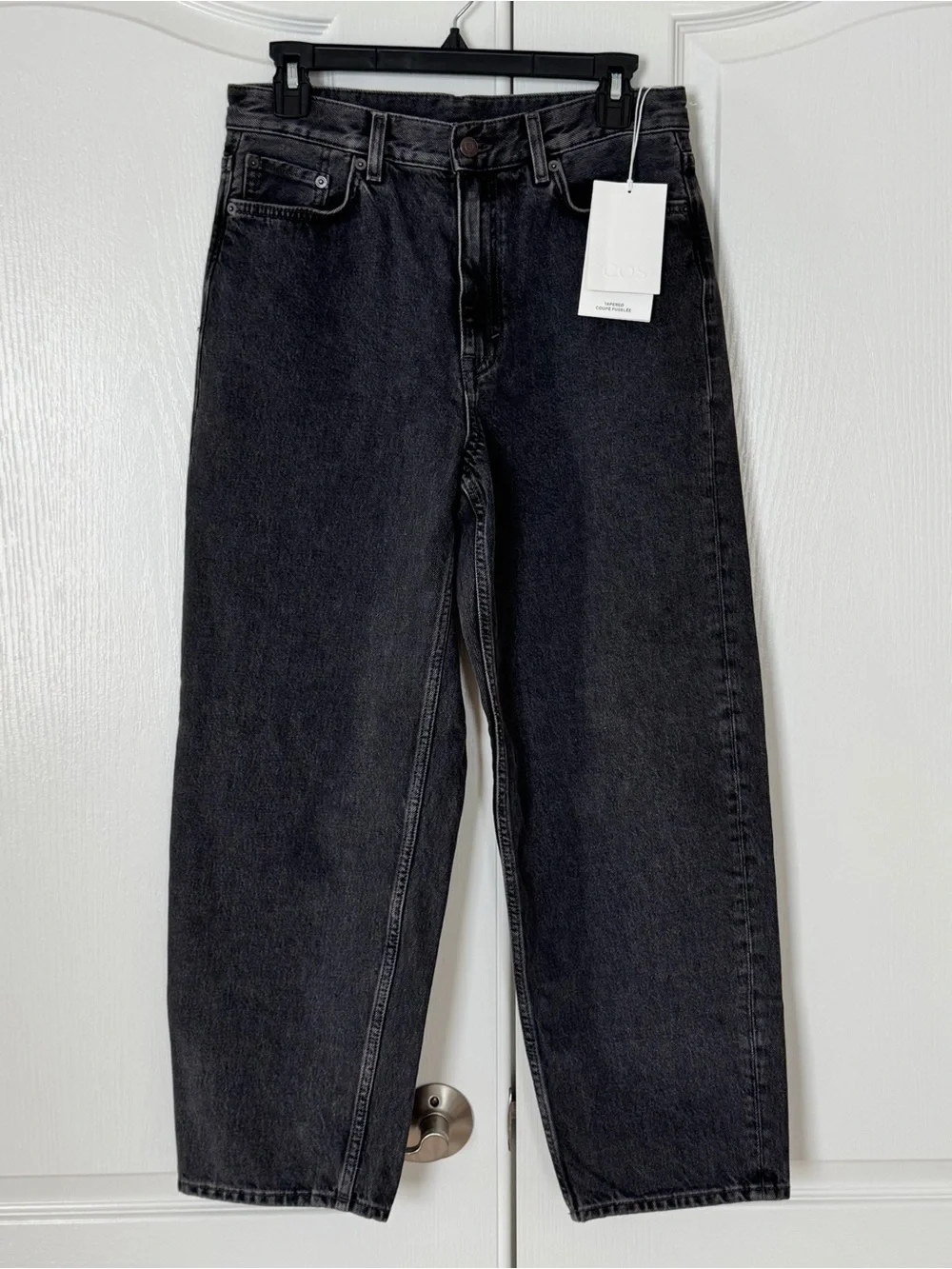 COS Black High-Rise Tapered-Leg Jeans - Size 27